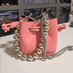 Fashion and cute pink purse with two way chains